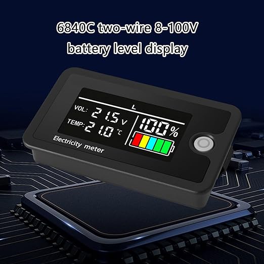 LED Display Voltmeter Car Battery Charging Levels Indicators 8-100V Lithiums - Image 2