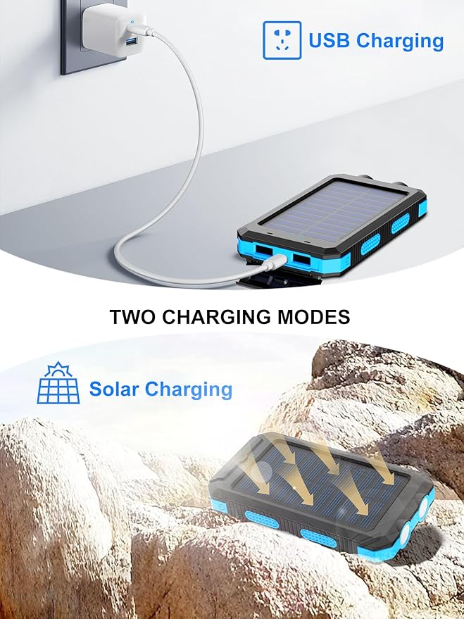 Solar Charger, 38800mAh Solar Power Bank, Waterproof External Backup Battery - Image 4