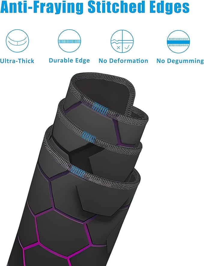 EOBKLAX Grid with Purple Light Large Gaming Mouse Pad, Waterproof Desk Mat - Image 4