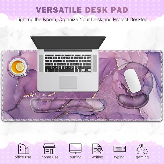 ToLuLu Desk Mat, XXL Large Mouse Pad Wrist Support Set，4 in1 Gaming Mousepad - Image 6