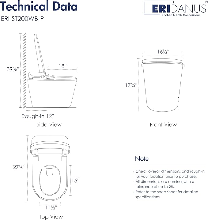 Eridanus Smart Toilet with Bidet Built in, One Piece Bidet Toilet - Image 15
