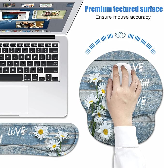 Keyboard Wrist Rest + Mouse Pad Wrist Support Set - Image 4