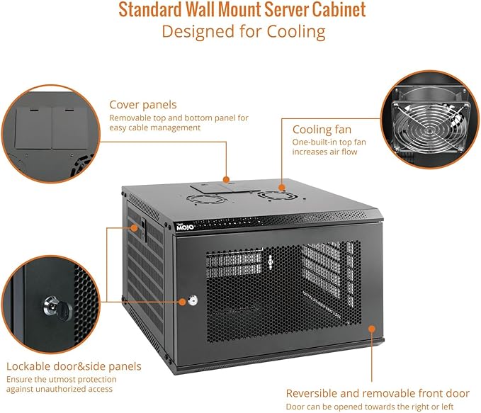 Tecmojo 6U Wall Mount Rack Network Cabinet - Image 3