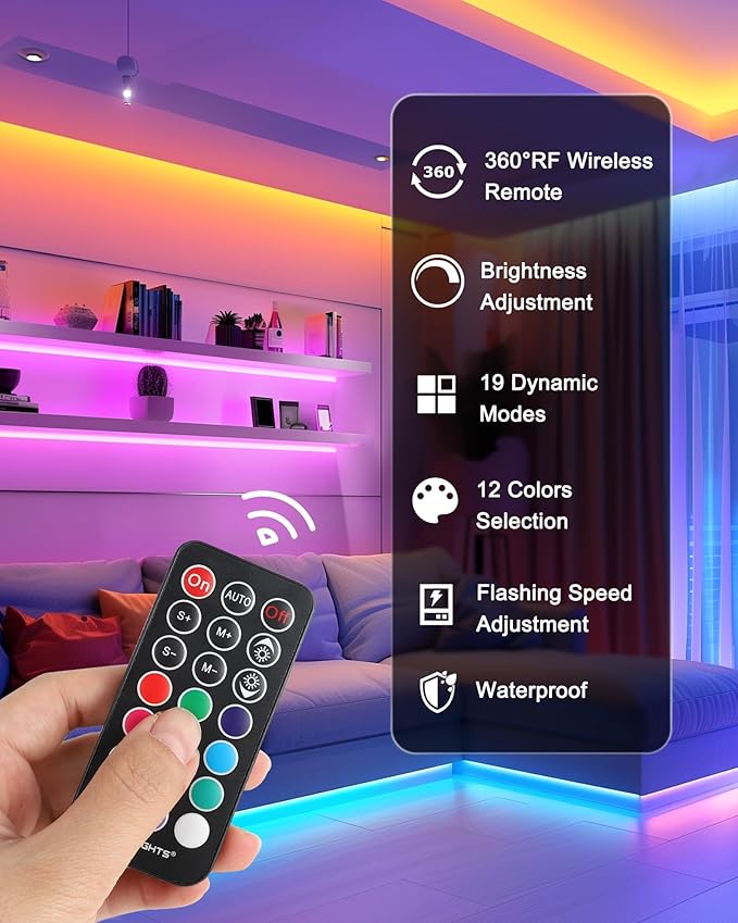 HitLights LED Strip Lights, 4 Pre-Cut Waterproof RGB Small LED Light Strip Kit - Image 3
