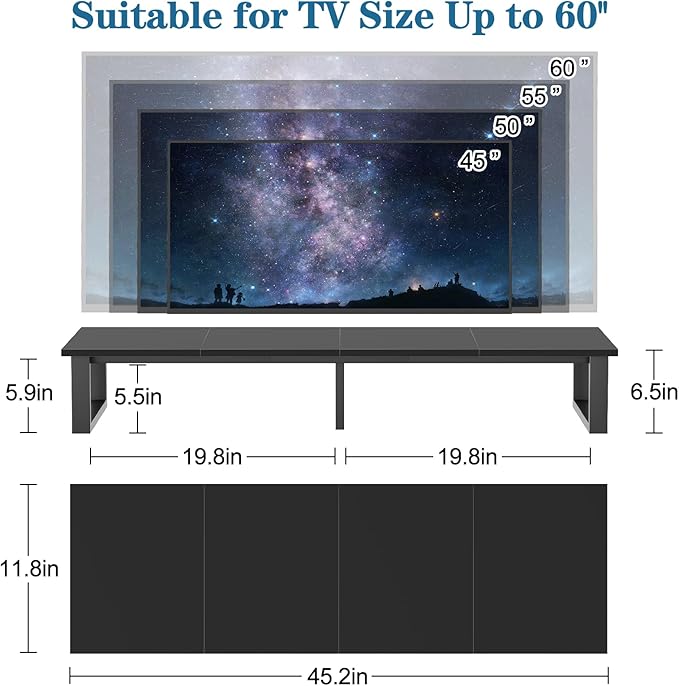 aboxoo 45" TV Riser for 32-60 inch TV, TV Riser Stand Shelf, Tabletop TV Stand - Image 2