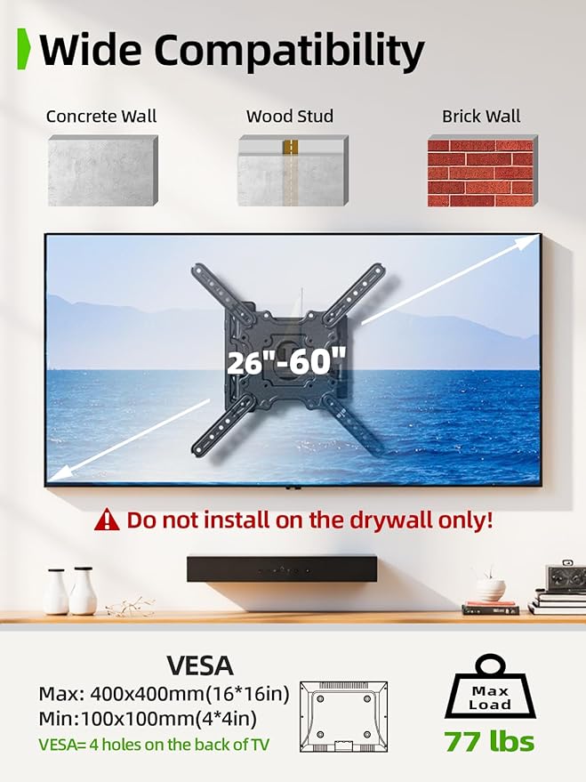 USX MOUNT Full Motion TV Wall Mount - Image 3