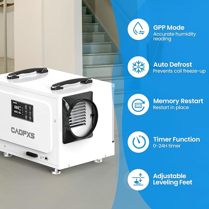 CADPXS Crawl Space Dehumidifier, 125 Pints Commercial Dehumidifiers - Image 5