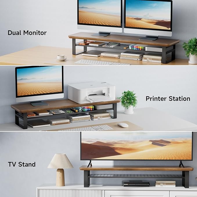 NestNeat Dual Monitor Stand, 35.4 Inch Monitor Stand Riser - Image 7