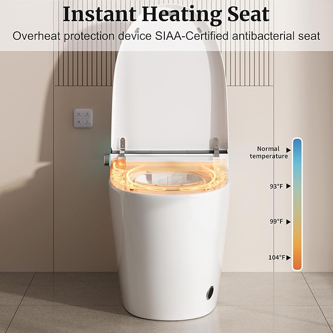 Smart Toilet with Elongated Heated Seat, Auto Flush, Manual Soft-Close Seat & - Image 6