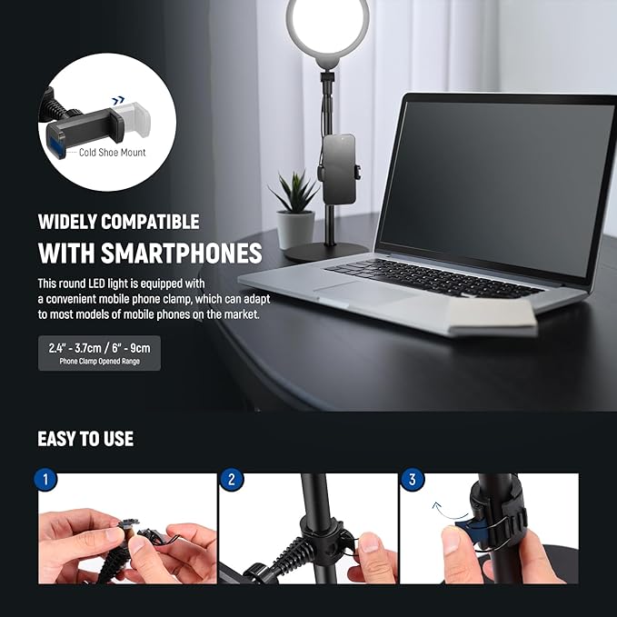 NEEWER Basics 7" Desk Ring Light - Image 6