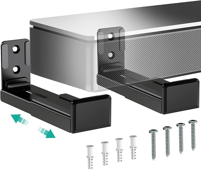 WALI Universal Soundbar Wall Mount, Center Channel Speaker Wall Mount Dual by WALI