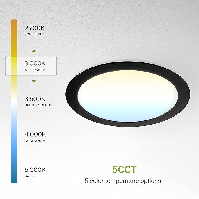 ASD 1 Pack 8 Inch LED Recessed Light 20W, 5 CCT 2700K-5000K CRI90+, IC Rated - Image 6