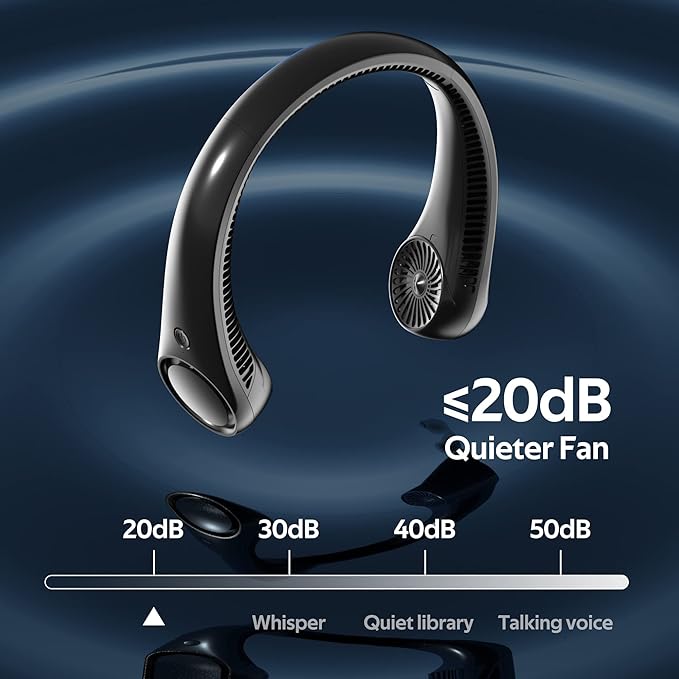 Portable Neck Fan, Hands Free Bladeless, 360° Cooling Personal Fan, Wearable - Image 4