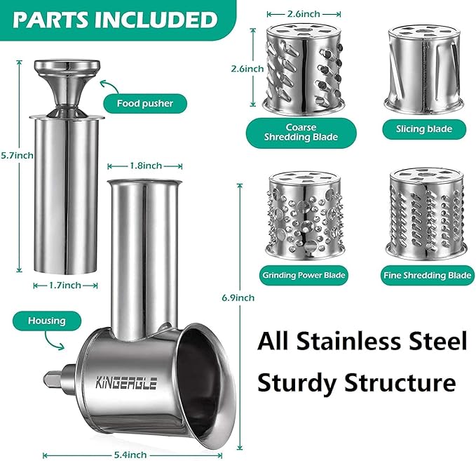 Stainless Steel Slicer Shredder Attachment - Image 2