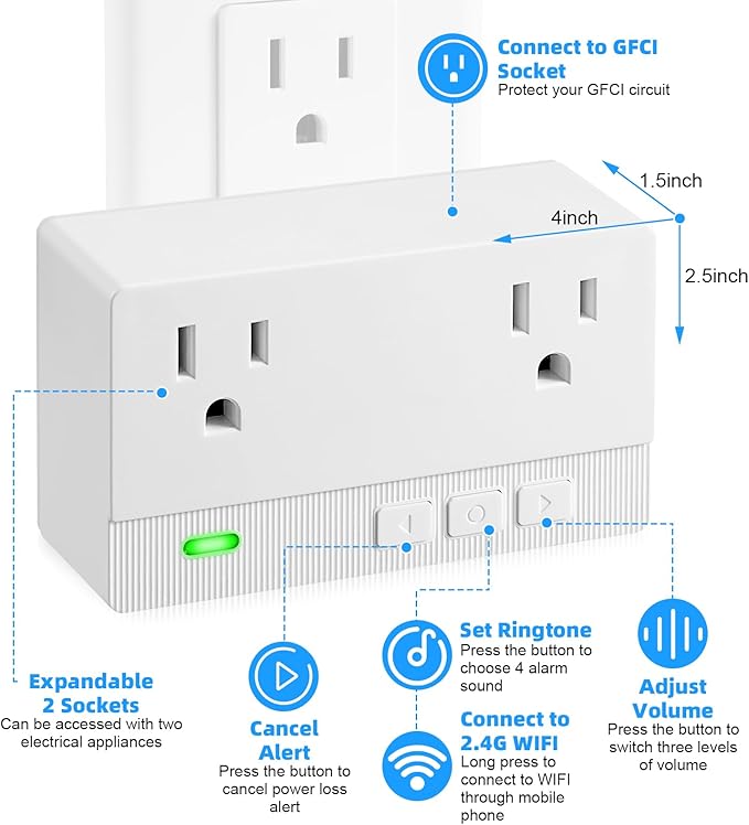Freezer Alarm Wireless WiFi Alert 2.4GHz, Power Failure Alarm - Image 3