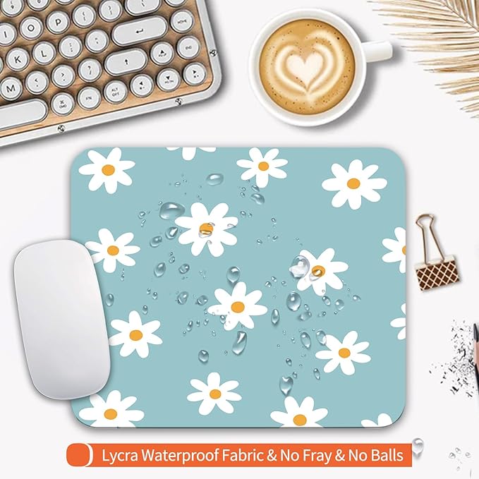 Armanza Square Mouse Pad Little Daisy, Personalized Premium-Textured Custom - Image 3