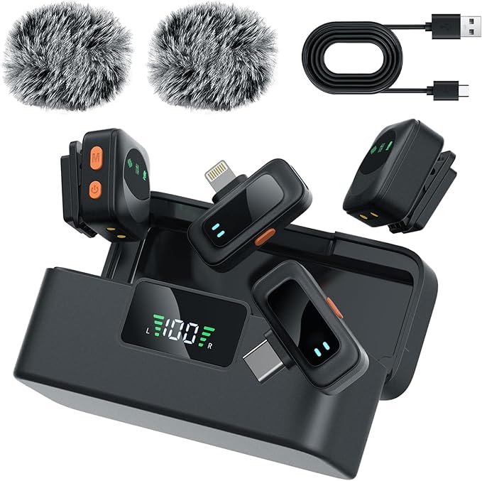 LIZHUZHONG Ai Mini Mic Wireless Lavalier Microphone System, Magnetic & Clip-On by Unknown