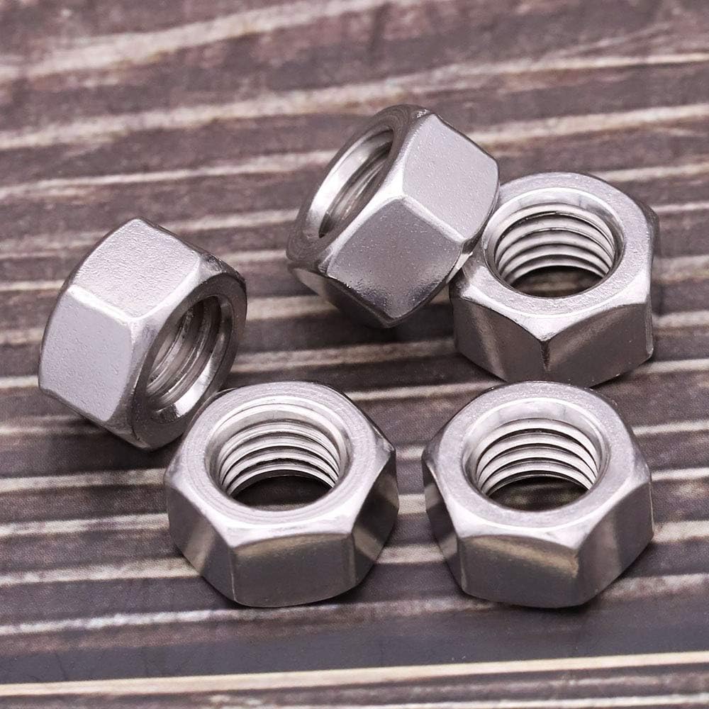 M20-2.5 Hex Nuts 6 PCS, 304 Stainless Steel (18-8), DIN934, UNC Thread, Bright Finish