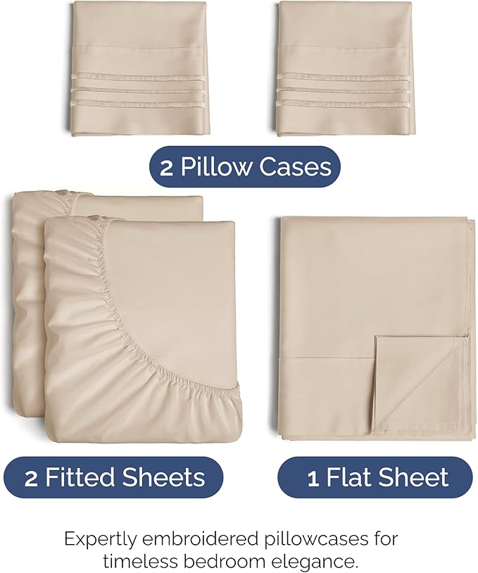 Split King Size 5 Piece Sheet Set - Image 2