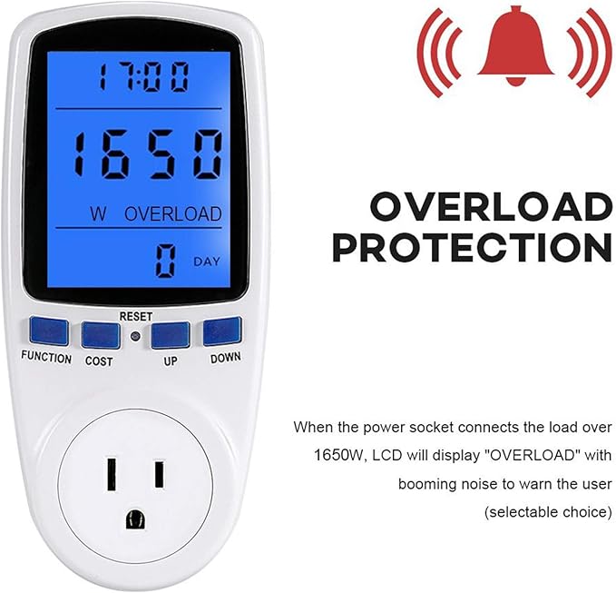 LED Watt Power Meter Plug, Home Electricity Usage Monitor - Image 6