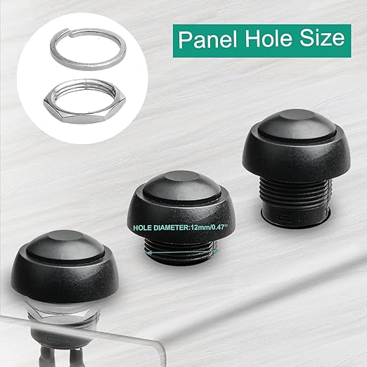 QTEATAK 1/2" Pre-Wired Mounting Hole On/Off Mini Round Waterproof Momentary - Image 5