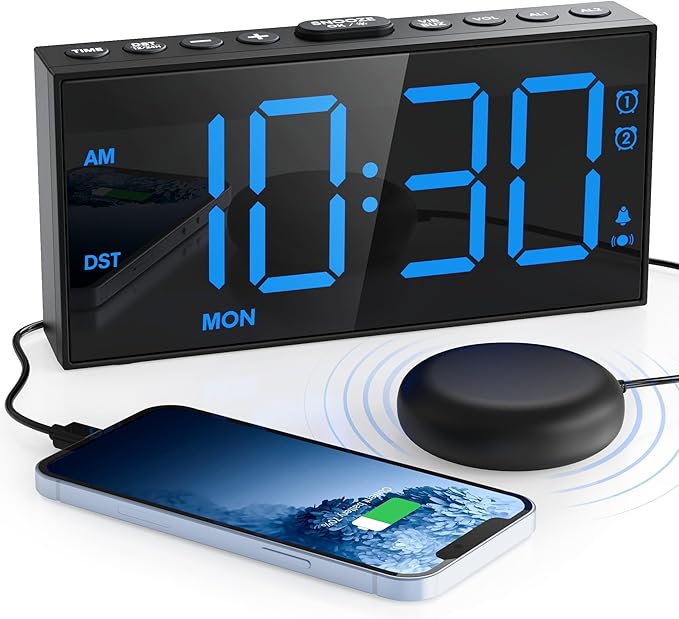 Mesqool Loud Alarm Clock for Heavy Sleeper, by Mesqool