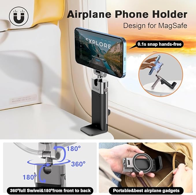 Airplane Travel Essentials Phone Holder, Plane Phone Mount - Image 2