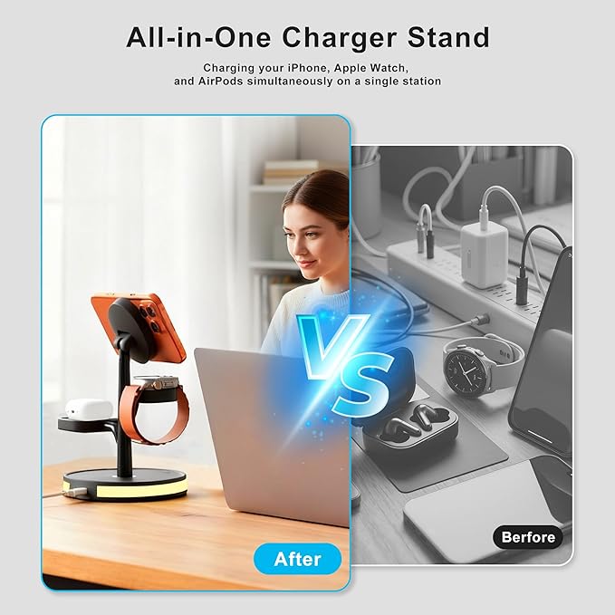 3 in 1 Charging Station for Apple Devices, Fast Charging Magsafe Charger Stand - Image 8