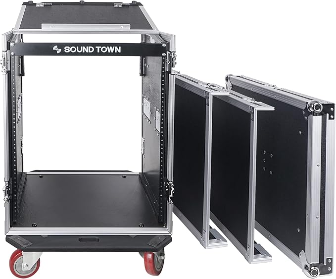 Sound Town Heavy-Duty 1/2" 14U PA DJ Rack/Road Case - Image 2