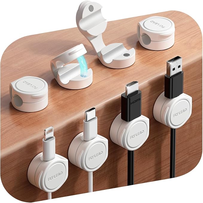 8-Pack Cord Organizer Silicone Magnetic Cable Clips Desk Wire Management by Sincerityisworththewait