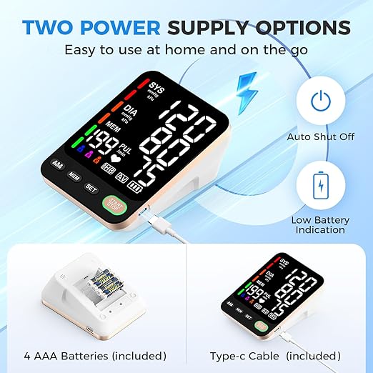 Blood Pressure Monitor, Extra Large 2 Cuffs Accurate Upper Arm Blood Pressure - Image 6