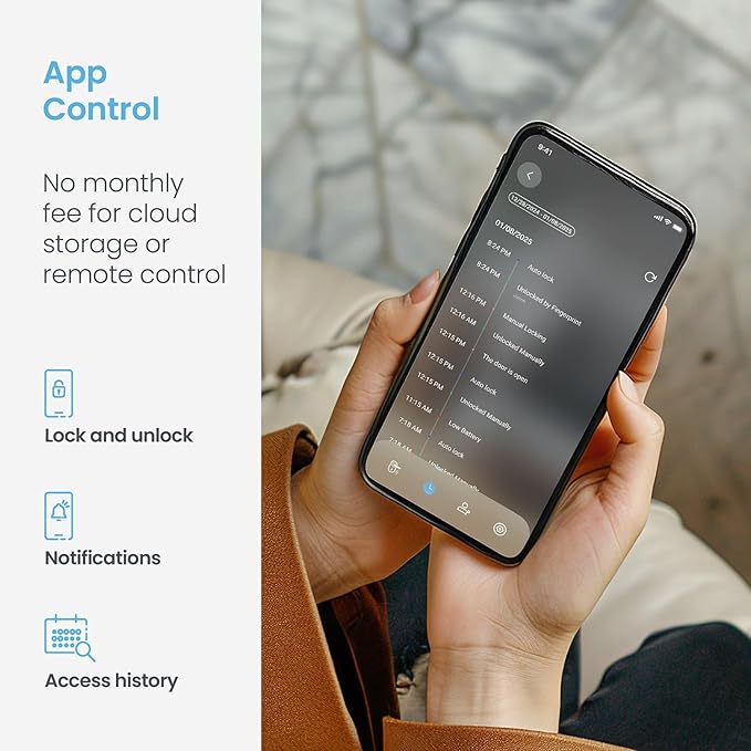 Lockly Secure Pro Deadbolt, Wi-Fi Smart Lock, Keyless Entry Door Lock, Smart - Image 5