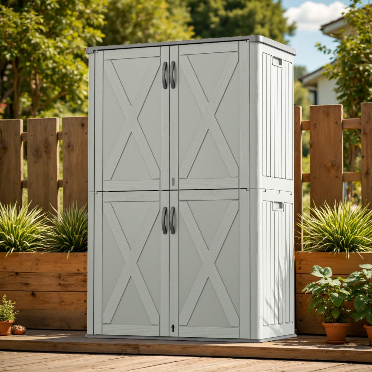 patiowell 50 cu.ft resin horizontal outdoor storage shed, main product view