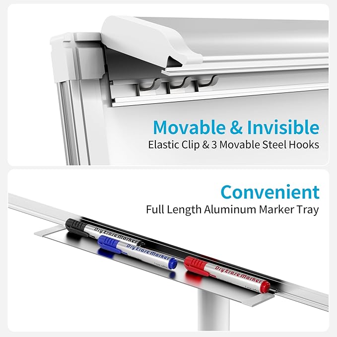 Mobile Dry Erase Board on Wheels 40 x 28 Inch-Magnetic Whiteboard Easel - Image 3