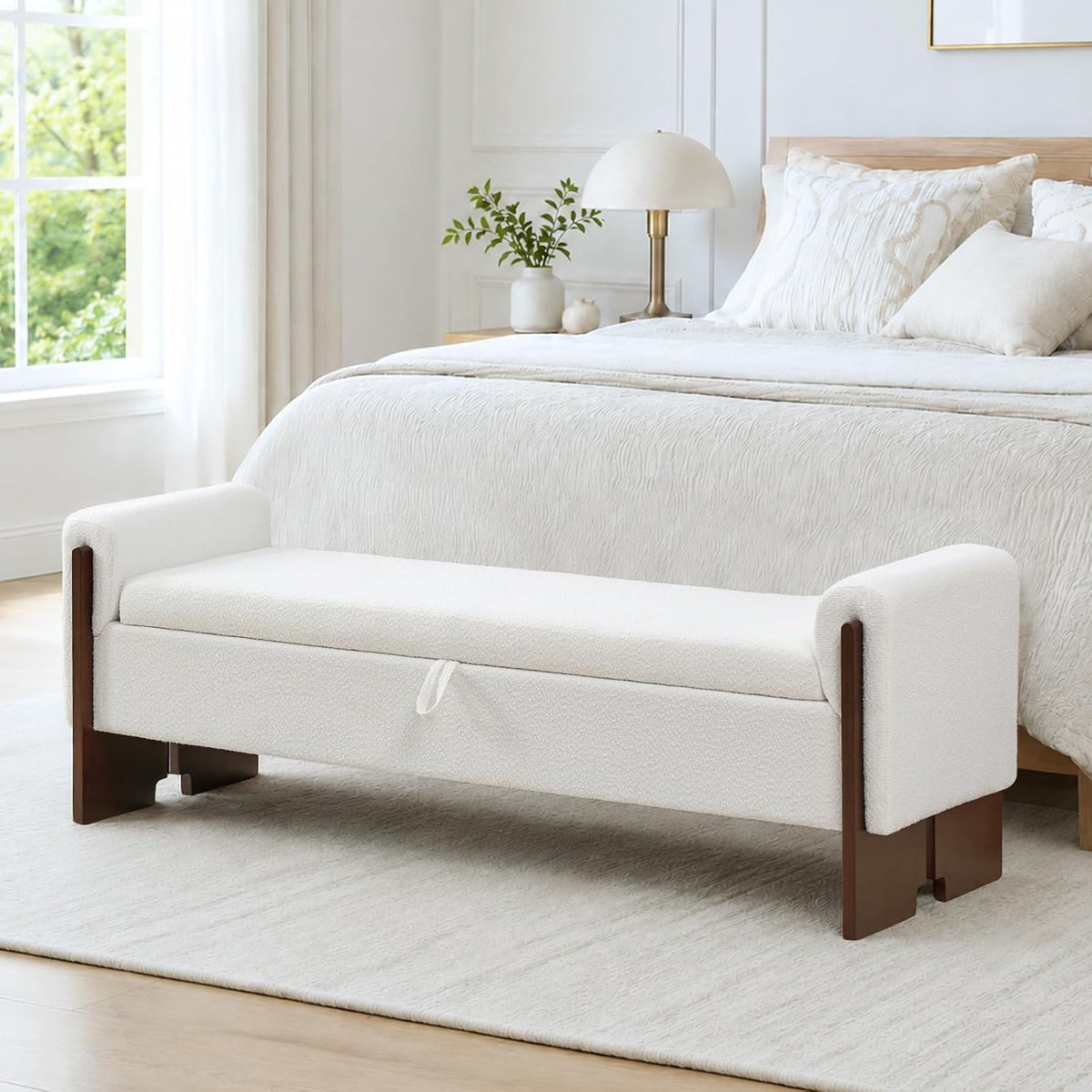 64"end of bed storage bench king size,bedroom bench, main product view