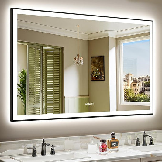YEELAIT 57x36 Inch LED Bathroom Mirror by YEELAIT