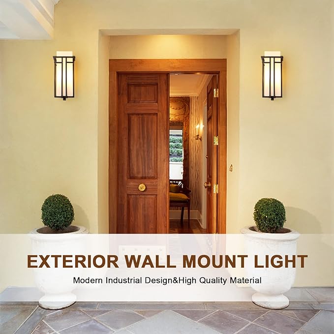 EERU Outdoor Porch Light Wall Mounted Waterproof Wall Lantern Exterior Light - Image 7