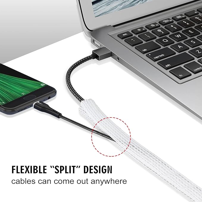 Moxita 10ft - 1/2 inch Cable Sleeve Split Wire Loom Tubing - Image 3