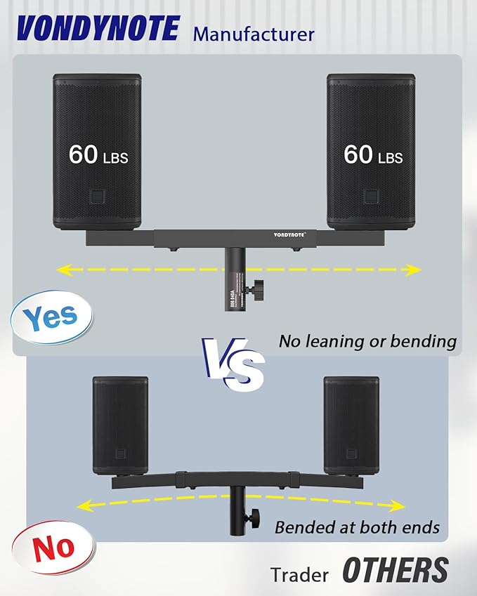 Vondynote Dual Speaker Mount Bar Mounting Fork Bracket Speaker Pole Width - Image 4