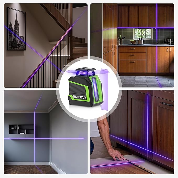 360° Laser Level, HUEPAR 82-165Ft 3 Brightness Levels Self Leveling Laser Level - Image 7