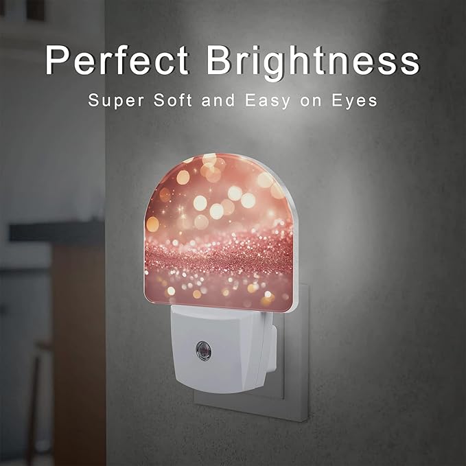 sndheke Rose Pink Glitter Night Light, 0.5w Energy Saving Sleep Friendly - Image 2