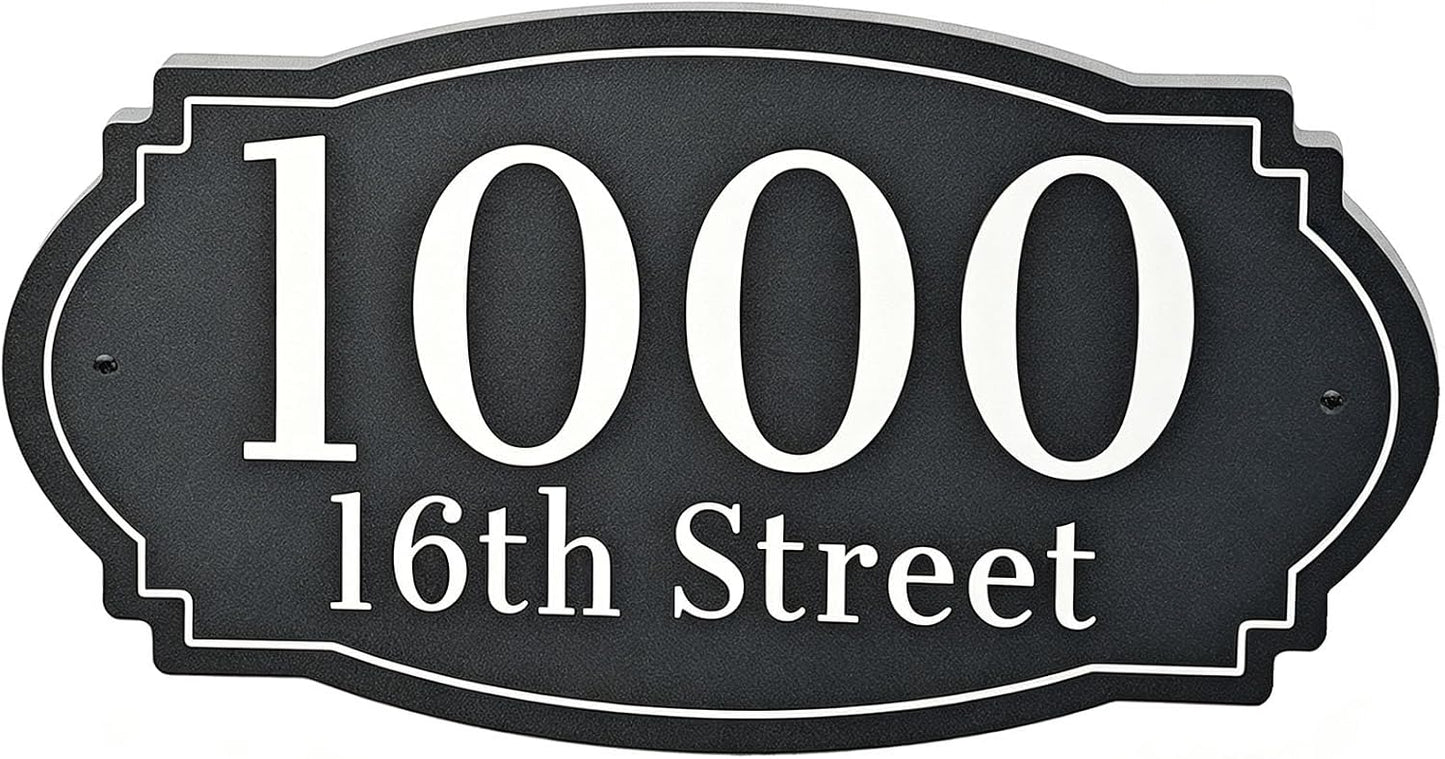 Metal Address Signs for Houses Rustproof Aluminum House Numbers for Outside | 80Mill Thick Metal Rustproof Aluminum Custom Home Address Signs Mailbox Plaque for Door, Yard, Street 12x6/16x8In 12 Colors