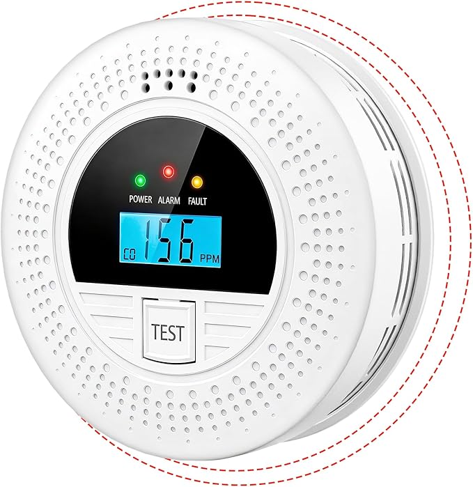 1-Pack Interconnected Smoke and Carbon Monoxide Detector, Test Button & by WUZETIAN
