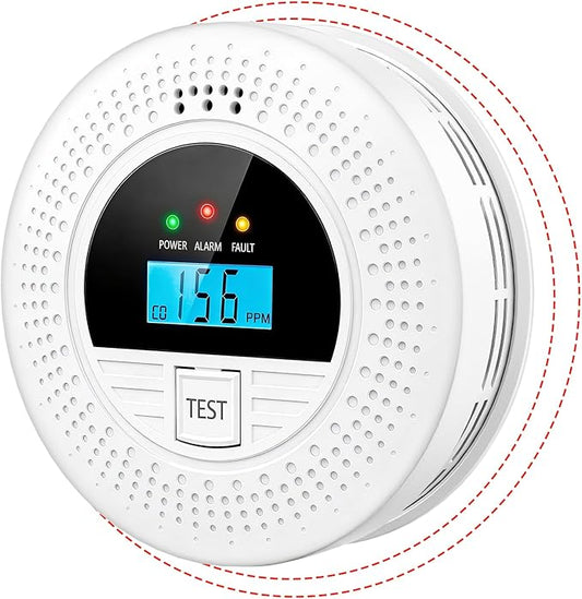 1-Pack Interconnected Smoke and Carbon Monoxide Detector, Test Button & by WUZETIAN