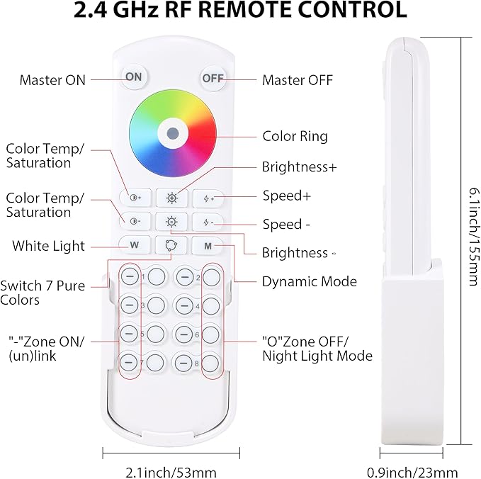 XXK RC05RF RF Remoter, 8-Zone 2.4G Handheld Remote Control Work - Image 2