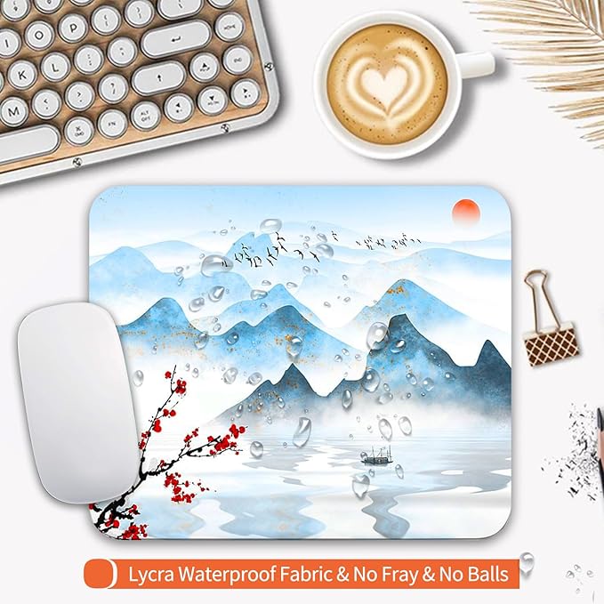 Armanza Square Mouse Pad Ink Painting Landscape, Personalized Premium-Textured - Image 3