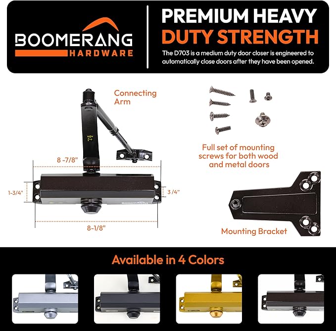 Boomerang Medium Duty Automatic Commercial Door Closer - Image 2