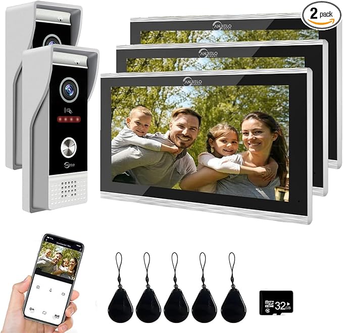 Wired Smart Video Apartments Intercom System, 10 Inch Monitors by ANJIELOSMART