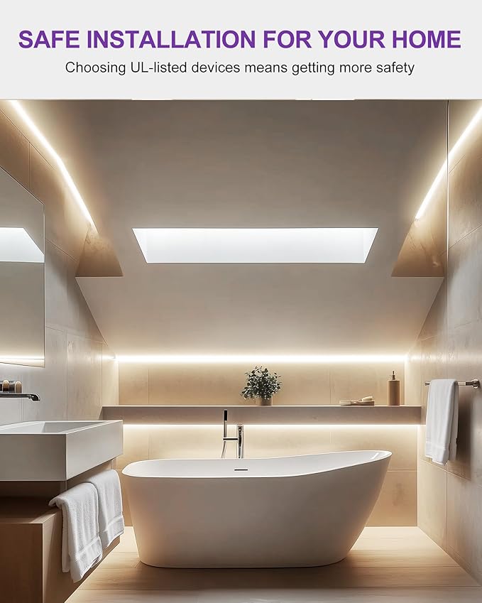 Outdoor LED Strip Lights Waterproof White, 16.4ft IP67 High Density Dimmable - Image 3