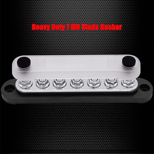 7 x M6 Studs Power Distribution Block Bus Bar 12V, Ampper 5.9" HD 150A Marine - Image 4